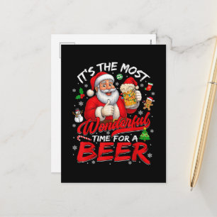 Cartão Postal De Festividades É a época mais maravilhosa para um Natal de cervej