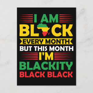 Cartão Postal De Festividades É a história negra para mim, melanin bruh sista