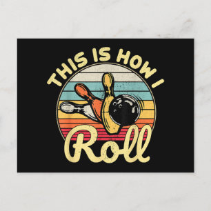 Cartão Postal De Festividades É Assim Que Eu Rolo A Boliche De Vintage Bowler Fu