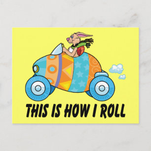 Cartão Postal De Festividades É Assim Que Eu Rolo O Coelhinho Da Páscoa