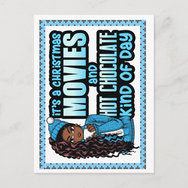 Cartão Postal De Festividades É um filme de Natal e chocolate quente (Frente)