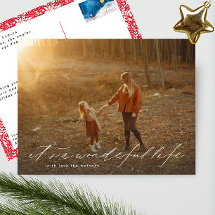 Cartão Postal De Festividades É uma Vida Maravilhosa Natal Elegante