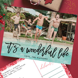 Cartão Postal De Festividades É uma vida maravilhosa Onyx Natal