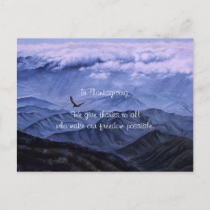 Cartão Postal De Festividades Eagle in Flight, Memorial Day for Service-person