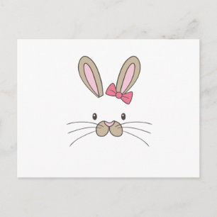 Cartão Postal De Festividades Easter for kids Bunny Face Bunny Kids Girls