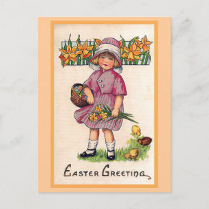 Cartão Postal De Festividades Easter Greetings Vintage Easter Illustration