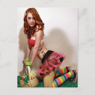 Cartão Postal De Festividades Easter Pin Up