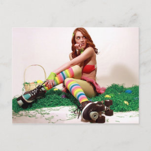 Cartão Postal De Festividades Easter Pin Up