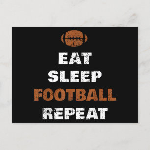 Cartão Postal De Festividades Eat Sleep Futebol Repete Amor Futebol Vintage Gi