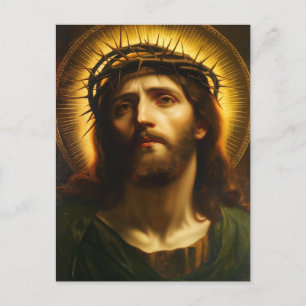 Cartão Postal De Festividades Ecce Homo Jesus Cristo com Coroa de Espinhos