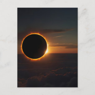 Cartão Postal De Festividades Eclipse solar total de 12 de agosto de 2026 na Gro