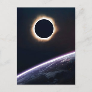 Cartão Postal De Festividades eclipse total do sol na groenlândia em 12 de agost