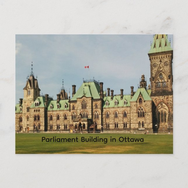 Cartão Postal De Festividades Edifício do Parlamento em Ottawa (Frente)