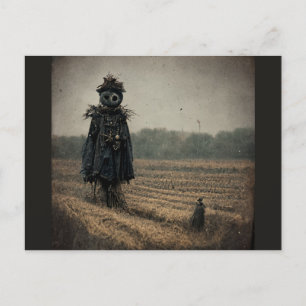 Cartão Postal De Festividades Eerie Scarecrow