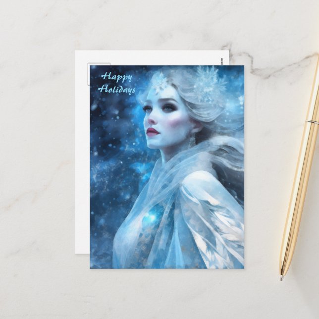 Cartão Postal De Festividades Eethal Frozen Snow Queen Fantasy Art (Frente/Verso In Situ)