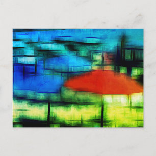 Cartão Postal De Festividades Efeito digital de praia do estilo "impressão"