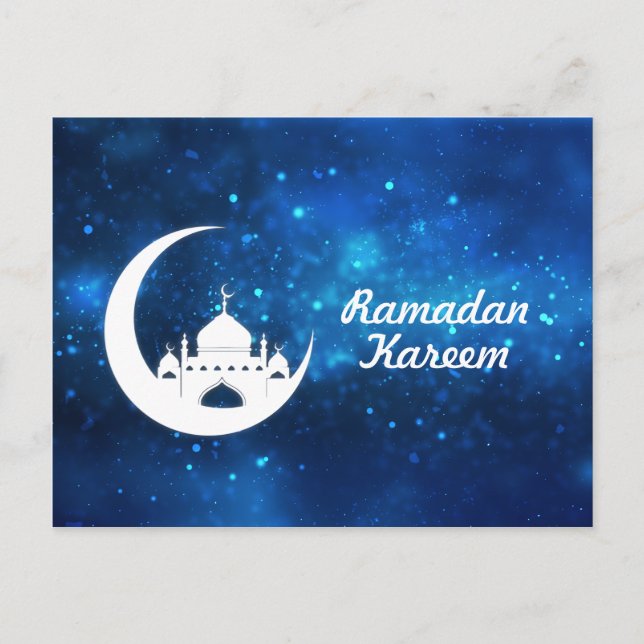 Cartão Postal De Festividades Eid Mubarak/cumprimentos de Ramadan personaliza (Frente)