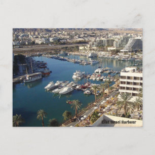 Cartão Postal De Festividades Eilat Israel Harbour