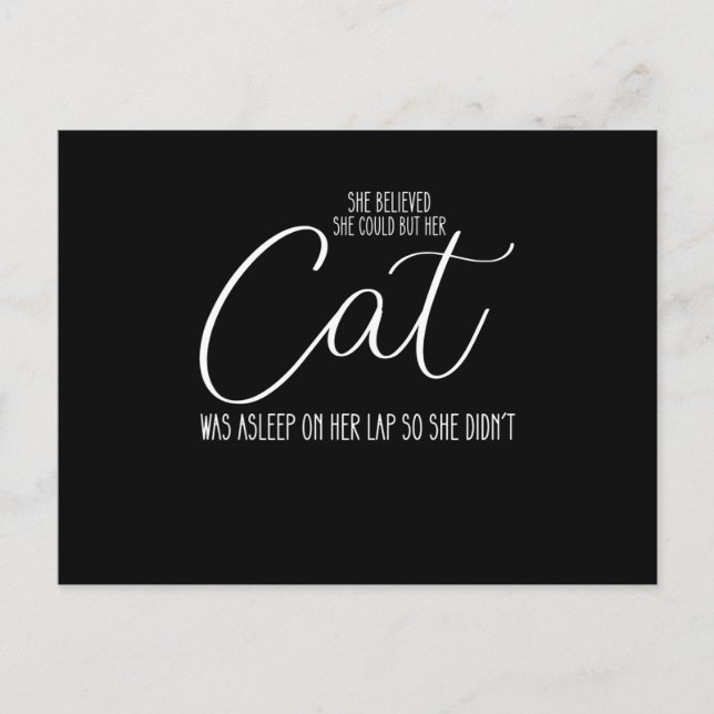 Cartão Postal De Festividades Ela Acreditava Que Podia, Mas Seu Gato Estava Dorm (Frente)