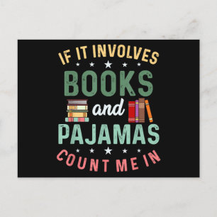CARTÃO POSTAL DE FESTIVIDADES ELE ENVOLVE LIVROS E PAJAMAS CONTAM COMIGO EM LEIT