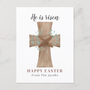 Cartão Postal De Festividades Ele está levantado Elegante Christian Floral Pás