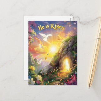 Cartão Postal De Festividades Ele Ressuscitou — Ressurreição da Páscoa — Lucas 2
