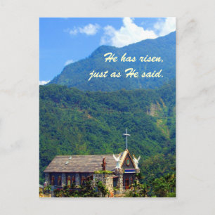 Cartão Postal De Festividades Ele se levantou! Tema da Páscoa da Igreja de Monta