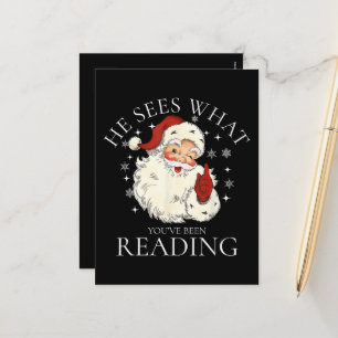 Cartão Postal De Festividades Ele Vê O Que Você Tem Lido Engraçado
