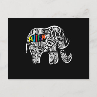 Cartão Postal De Festividades Elefante de Consciência Autismo