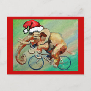 Cartão Postal De Festividades Elefante De hipster Para X-Mas