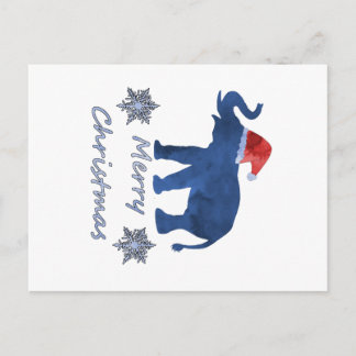 Cartão Postal De Festividades Elefante de Natal