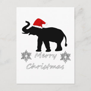 Cartão Postal De Festividades Elefante do Natal