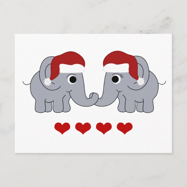 Cartão Postal De Festividades Elefante Natal (Frente)