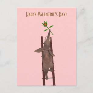 Cartão Postal De Festividades Elefante subindo uma escada