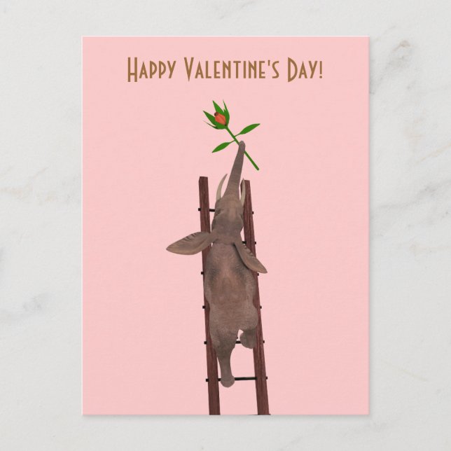 Cartão Postal De Festividades Elefante subindo uma escada (Frente)