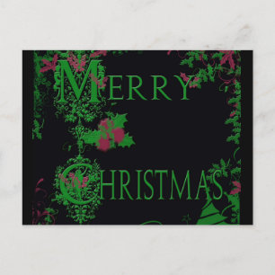 Cartão Postal De Festividades Elegância alegre do Natal da baga