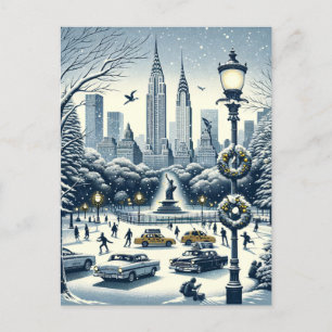 Cartão Postal De Festividades Elegância de Férias em Nova York - Natal Personali