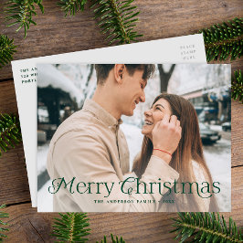 Cartão Postal De Festividades Elegância Festiva Verde Foto Feliz Natal