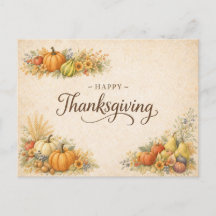 Elegant Autumn Harvest Happy Thanksgiving 