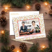 Elegant Gold Foil Holly Merry Married Christmas