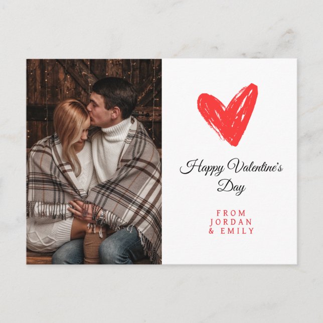 Cartão Postal De Festividades Elegant Heart Happy Valentine's Day Photo (Frente)