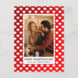 Cartão Postal De Festividades Elegant Red Hearts Happy Valentine's Day 1 Photo