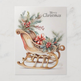 Cartão Postal De Festividades Elegante Aquarela de Natal