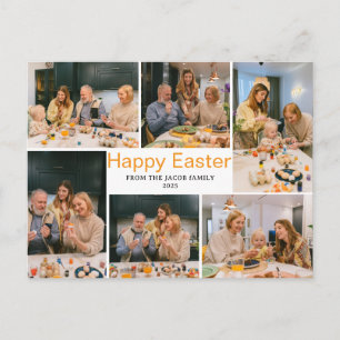 Cartão Postal De Festividades elegante Bênção Moderna Páscoa família Seis foto