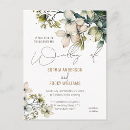 Cartão Postal De Festividades Elegante Boho Fofo Floral de Flores Silvestres car
