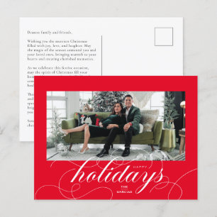 Cartão Postal De Festividades Elegante Cartão com fotos de Feriado Vermelho de S