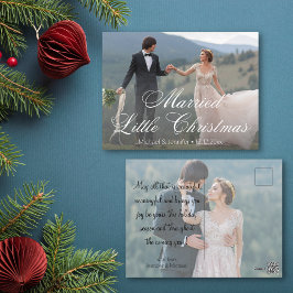 Cartão Postal De Festividades elegante casou casado pequeno casamento de natal 2