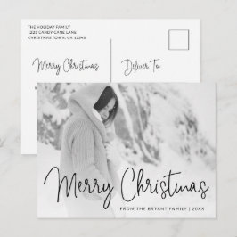Cartão Postal De Festividades Elegante de Fotografia de Tipografia Elegante