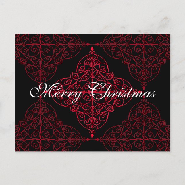 Cartão Postal De Festividades Elegante design ornamental gótica de Natal (Frente)