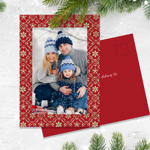 Cartão Postal De Festividades Elegante Feliz Natal Um Floco de Neve Fotográfico